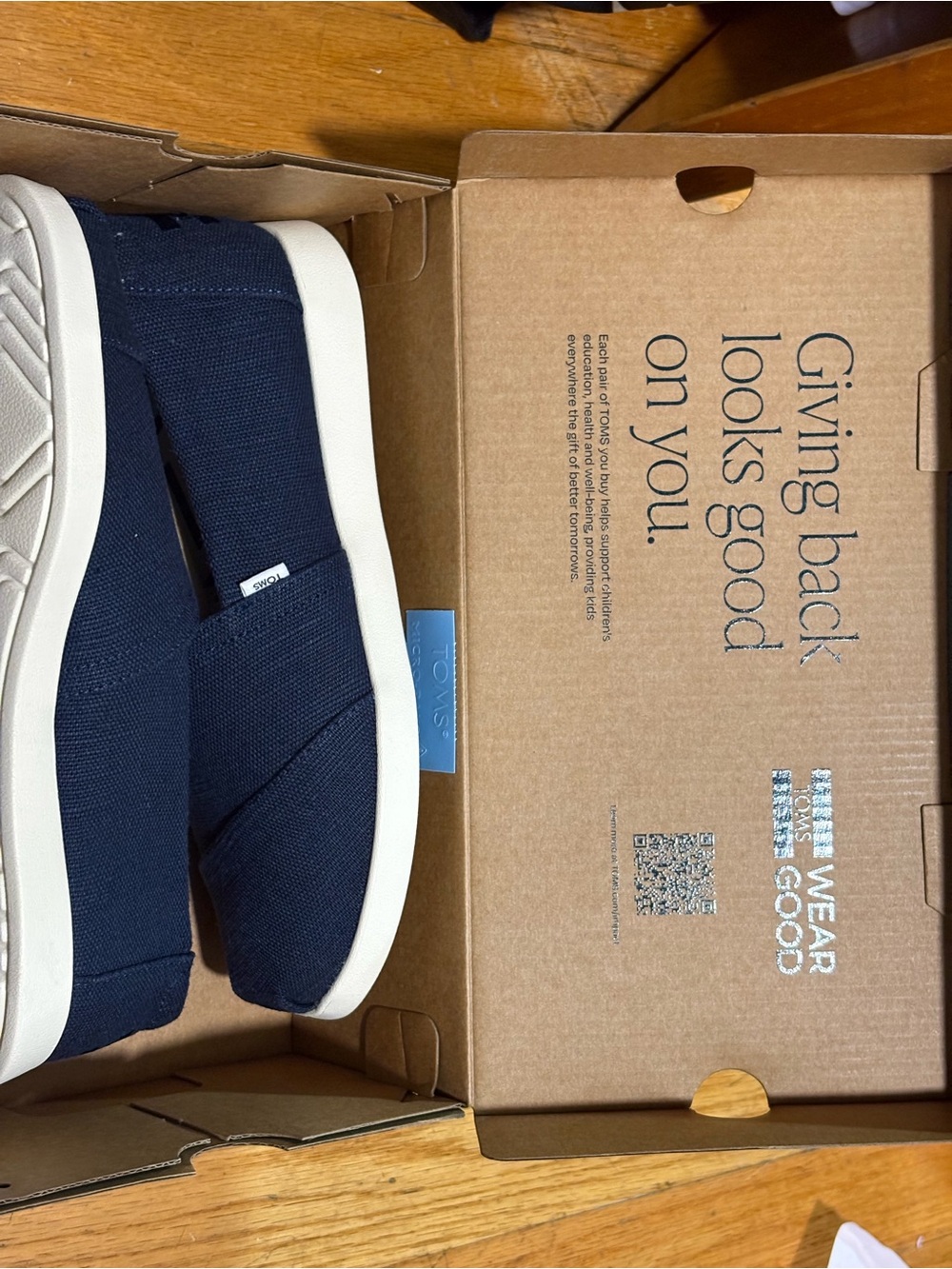 Toms Classic Navy Shoes Womens - Picture 3 of 5